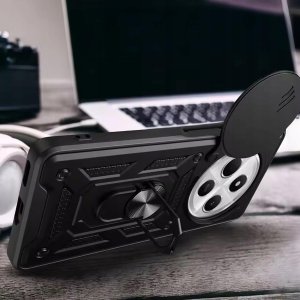 ETUI PANCERNE DO XIAOMI REDMI 14C 4G / 5G / A4 / POCO C75 CZARNE   SZKŁO 9H 4