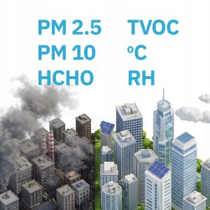 Stacja Jakości Powietrza UP900 7w1 PM2.5 PM10 HCHO TVOC USB Webber 12