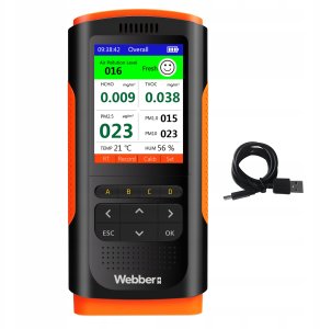Stacja Jakości Powietrza UP900 7w1 PM2.5 PM10 HCHO TVOC USB Webber 2