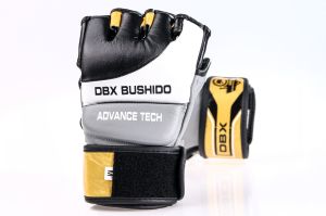 DBX BUSHIDO Rękawice skórzane MMA biało-czarne r. M (BUSHIDO - E1V2 - M) 1