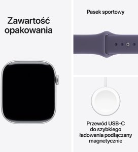 Smartwatch Apple Watch 11 GPS 42mm Silver Alu Sport Band S/M Fioletowy  (MEU64WF/A) 8