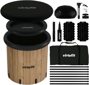 Virtufit Wanna lodowa XXL - 375 litrów - imitacja drewna - z akcesoriami (VF13079) 3