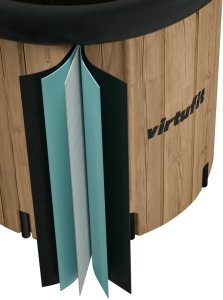 Virtufit Wanna lodowa XXL - 375 litrów - imitacja drewna - z akcesoriami (VF13079) 8