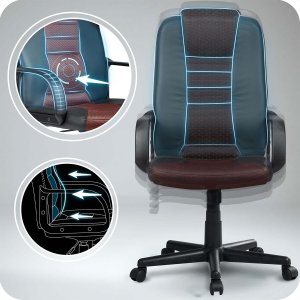 Krzesło biurowe Sofotel 518B Czarno-brązowe 4