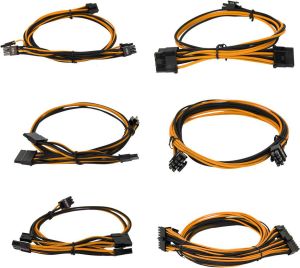 EVGA Zestaw kabli do G2/G3/P2/T2, 550-650W, Czarno-pomarańczowe (100-G2-06KO-B9) 1