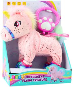 Jednorożec Na Smyczy Interaktywny Funkcja Nagrywania Porusza Się Różowy 4