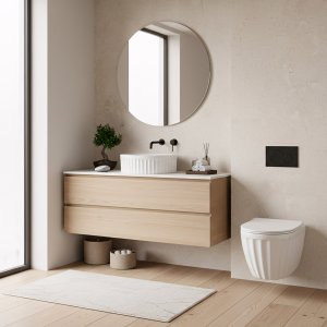 Zestaw Misa WC Duo podwieszana + Umywalka nablatowa Rea Duo White 10