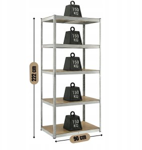 Bauerkraft Regał metalowy magazynowy 180x90x40 cm 3