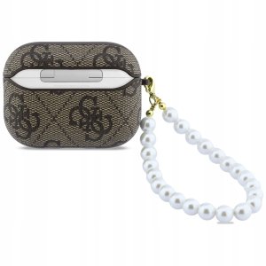 Guess Etui Guess 4G Pearl Strap do Apple AirPods Pro 3 brązowy 2