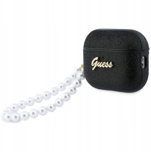 Etui Guess Glitter Pearl Strap do Apple AirPods Pro 3 czarny 3