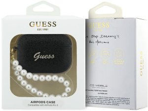 Etui Guess Glitter Pearl Strap do Apple AirPods Pro 3 czarny 4