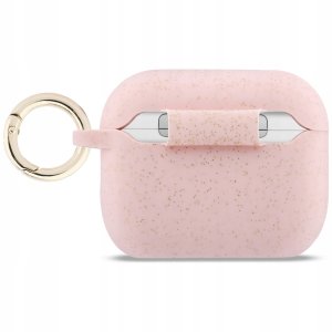 Etui Guess Silicone Glitter Ring do Apple AirPods Pro 3 różowy 2