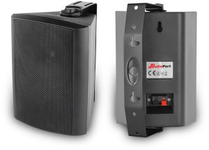 Zestaw czarnych głośników naściennych 8x 4'' ze wzmacniaczem one size 22