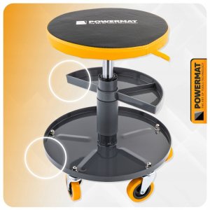 SIEDZISKO WARSZTATOWE TELESKOPOWE 400-520MM OBROTOWY TABORET STOŁEK KÓŁKA 3