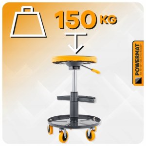 SIEDZISKO WARSZTATOWE TELESKOPOWE 400-520MM OBROTOWY TABORET STOŁEK KÓŁKA 5