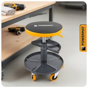 SIEDZISKO WARSZTATOWE TELESKOPOWE 400-520MM OBROTOWY TABORET STOŁEK KÓŁKA 8