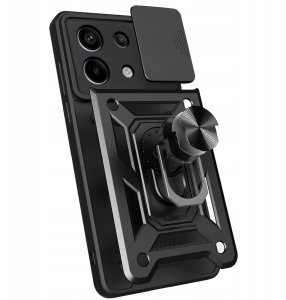 ETUI PANCERNE DO XIAOMI REDMI NOTE 13 PRO CZARNE OBUDOWA ARMOR   SZKŁO 9H 4