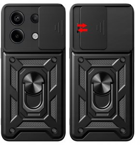 ETUI PANCERNE DO XIAOMI REDMI NOTE 13 PRO CZARNE OBUDOWA ARMOR   SZKŁO 9H 5