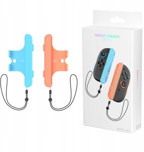 JYS 2x Uchwyt Grip na Joy-Con pionowy + pasek JYS-NS2280 do Nintendo Switch 2 Niebieski - Pomarańczowy (SB11087) 6
