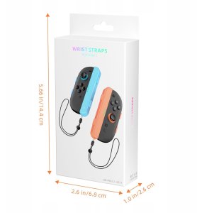 JYS 2x Uchwyt Grip na Joy-Con pionowy + pasek JYS-NS2280 do Nintendo Switch 2 Niebieski - Pomarańczowy (SB11087) 9