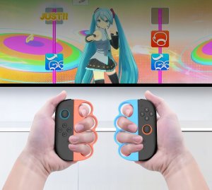 2x Uchwyt Bokserski Box Na Joy-con Nintendo Switch 2 / Nsw2 / Fitness Boxing / Jys-ns2298 / Niebieski - Pomarańczowy 5