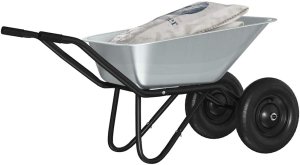 vidaXL Wózek Srebrny i czarny 137 x 60 x 65,5 cm Stal 3