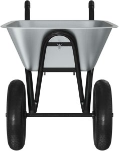 vidaXL Wózek Srebrny i czarny 137 x 60 x 65,5 cm Stal 5