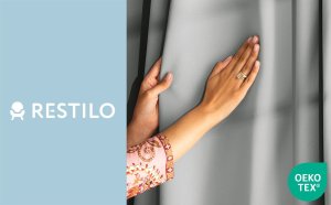Zasłona blackout 90% na taśmie z szarfą 140x175 j. szara Restilo 11