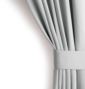 Zasłona blackout 90% na taśmie z szarfą 140x175 j. szara Restilo 2