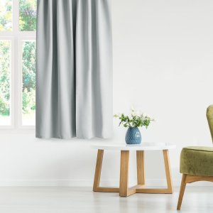 Zasłona blackout 90% na taśmie z szarfą 140x175 j. szara Restilo 5