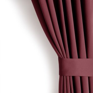 Zasłona blackout 90% na taśmie z szarfą 140x175 czerwona Restilo 2