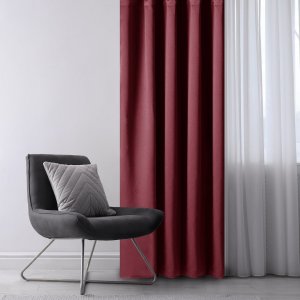 Zasłona blackout 90% na taśmie z szarfą 140x175 czerwona Restilo 6