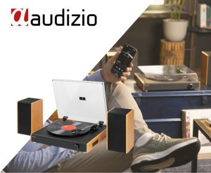 Gramofon z głośnikami vintage RP335BB jasny brąz Audizio one size 2