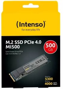 SSDINTENSOMI500500GBM.2NVMe3D NANDWrite speed 4000 MBytes/secRead speed 5300 MBytes/sec4mmTBW 300 TBMTBF 1500000 hours3836450 3836450 (4034303033959) 2