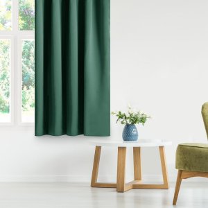 Zasłona blackout 90% na taśmie z szarfą 140x300 cm zielona Restilo 5