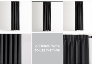 Zasłona blackout 90% na taśmie z szarfą 200x270 cm czarna Restilo 14