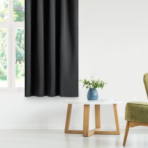 Zasłona blackout 90% na taśmie z szarfą 200x270 cm czarna Restilo 5
