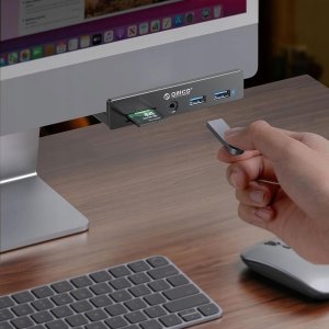 HUB USB Orico 1x SD 1x microSD 2x USB-C  + 2x USB-A 2.0 3.0 (MH5PMM-10-BK-BP) 4