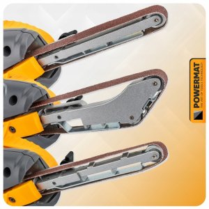 SZLIFIERKA TAŚMOWA PALCOWA 400W 900-1400M/MIN ZESTAW 3 PROWADNICE WALIZKA 7