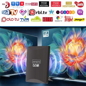 Antena do Telewizji TV Naziemnej DVB-T2 HEVC 2w1 Zewnętrzna Wewnętrzna 4K Zenwire  HDAT80 6