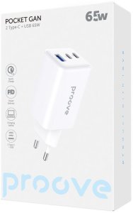 Ładowarka sieciowa Proove Pocket GaN 65W white (2*Type-C + USB) 2
