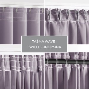 Zasłona blackout 90% na taśmie z szarfą 200x175 cm pudrowy róż Restilo 16