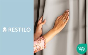 Zasłona blackout 90% na taśmie z szarfą 200x175 cm j. beżowa Restilo 11