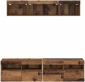 Jednostki TV na ścianę z LED 5 pcs Stare drewno 80 x 30 x 40 cm 10
