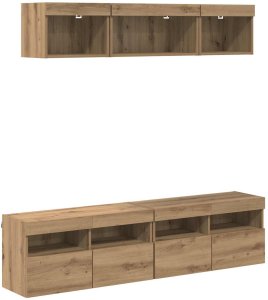 Jednostki TV na ścianę z LED 5 pcs Dąb rzemieślniczy 80 x 30 x 40 cm 2