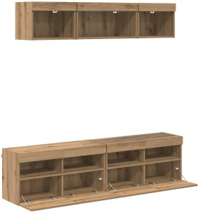 Jednostki TV na ścianę z LED 5 pcs Dąb rzemieślniczy 80 x 30 x 40 cm 9