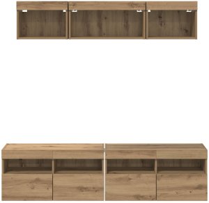 Jednostki TV na ścianę z LED 5 pcs Dąb rzemieślniczy 80 x 30 x 40 cm 10