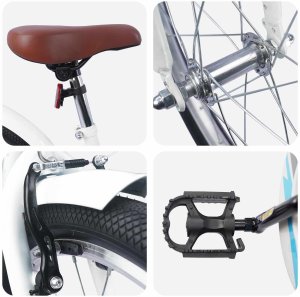 vidaXL Rower Dziecięcy 20 Cali dla dzieci w wieku 6-11 lat Biały 4