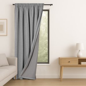 Zasłona blackout 100% CORITA stalowa 140x270 taśma wave RESTILO 3