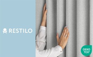 Zasłona blackout 100% CORITA szara 140x250 taśma wave RESTILO 2